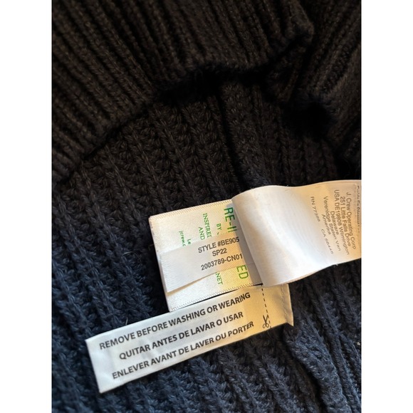 J Crew Mens Navy Cable Knit Cardigan Sweater Organic Cotton Size S Varsity - Picture 6 of 11